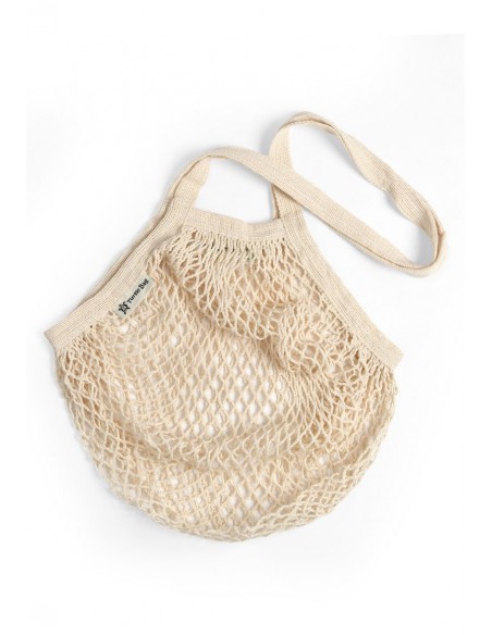 Bolsa de red de algodón ecológico - Asa Larga - Natural