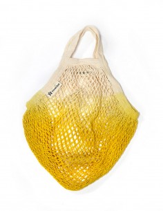 Bolsa de red de algodón ecológico - Asa corta - Amarillo