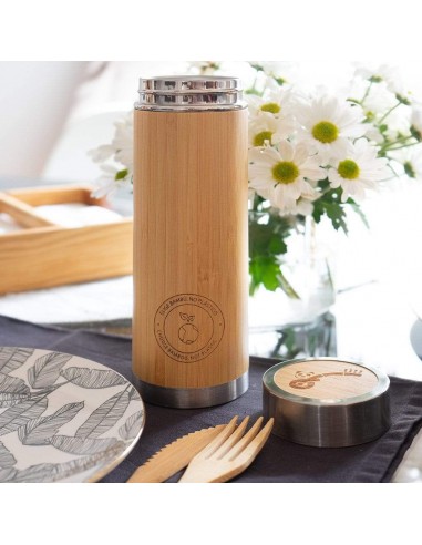 Termo de bambú y acero inoxidable -...