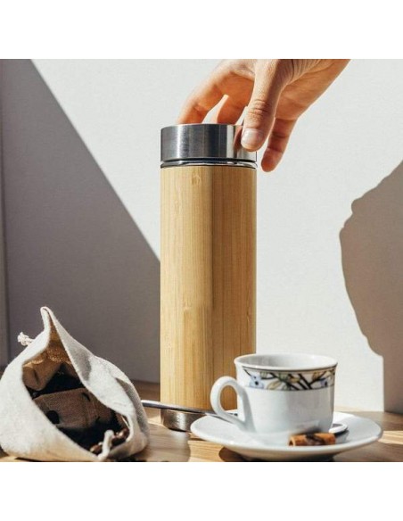 Termo de bambú y acero inoxidable - 400 ML.