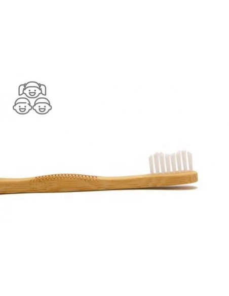 Cepillo de dientes infantil blanco de Bambú. Dureza media.