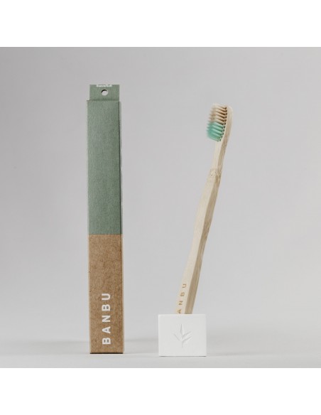 Cepillo de Dientes de Bambú Moso para adultos - Suave - Verde